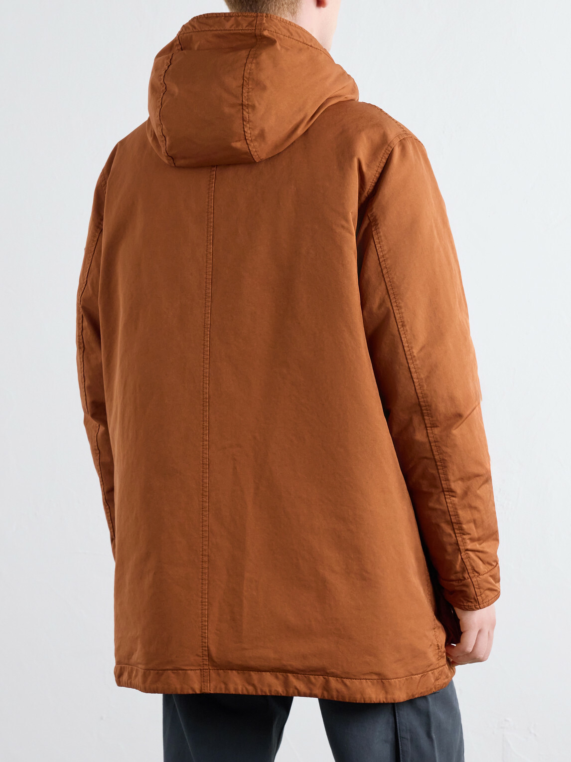 Stone Island - STONE ISLAND GHOST Garment-Dyed Shell Down Parka - Orange