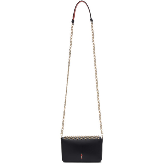 Christian Louboutin Zoompouch Studded Black Leather Shoulder Bag