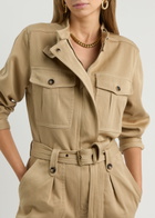 Isabel Marant Jelica Belted Cotton Jumpsuit Beige