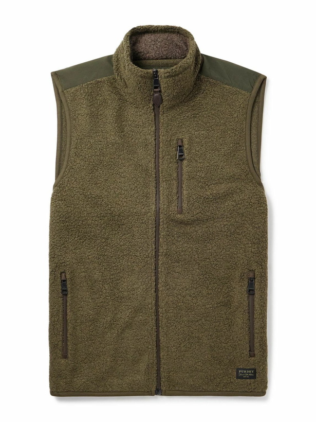 Photo: Purdey - Shell-Trimmed Bouclé Gilet - Green