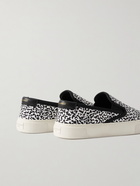 SAINT LAURENT - Venice Leather-Trimmed Printed Canvas Slip-On Sneakers - White