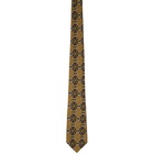 Gucci Beige and Brown Silk Interlocking G Rhombus Tie