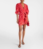 Adriana Degreas Polka-dot ruffled minidress
