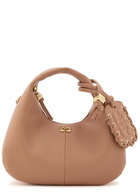 Ganni Hobo Mini Grained Leather top Handle bag - Pink - One Size
