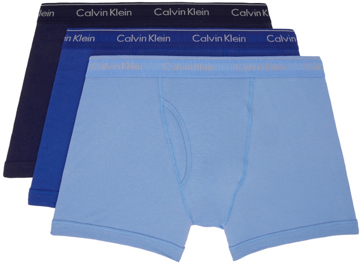Photo: Calvin Klein Underwear Three-Pack Blue Boxers