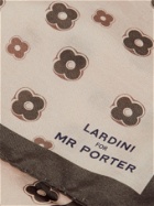 LARDINI - Printed Silk and Cotton-Blend Pocket Square - Green