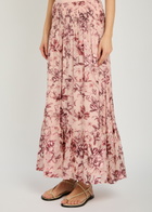 Alice + Olivia Stevie Devoré Chiffon Maxi Skirt Pink