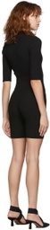 ANDREADĀMO Black Ribbed Playsuit