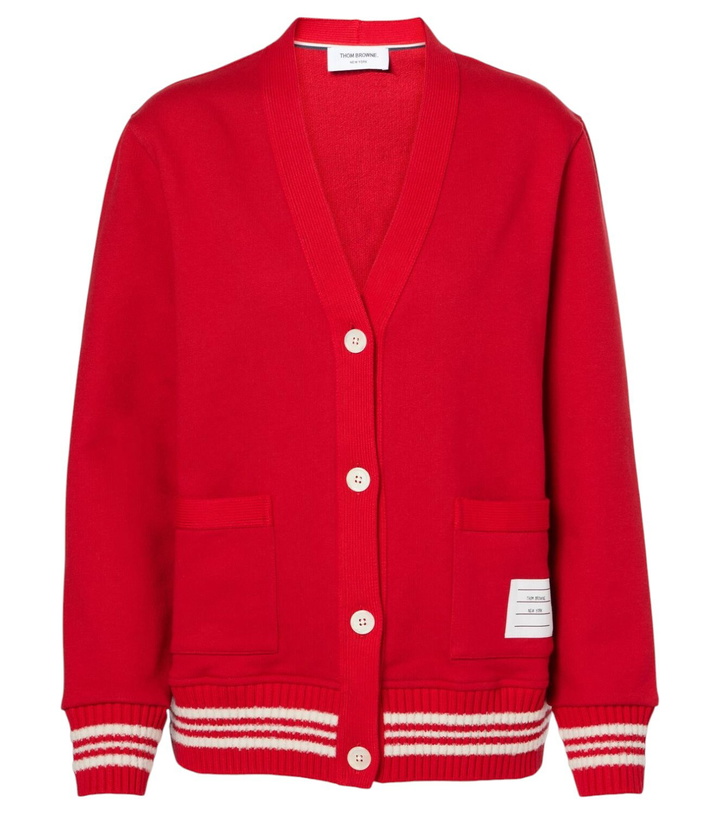 Photo: Thom Browne 4-Bar bouclé-trimmed cotton cardigan
