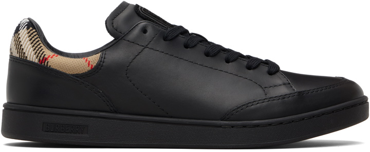 Photo: Burberry Black Leather Set Sneakers