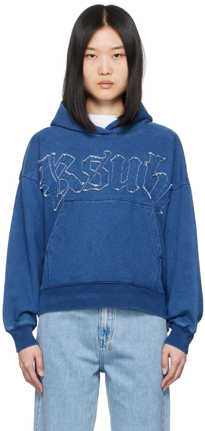 Ksubi Blue Scribe Slouch Hoodie Ksubi