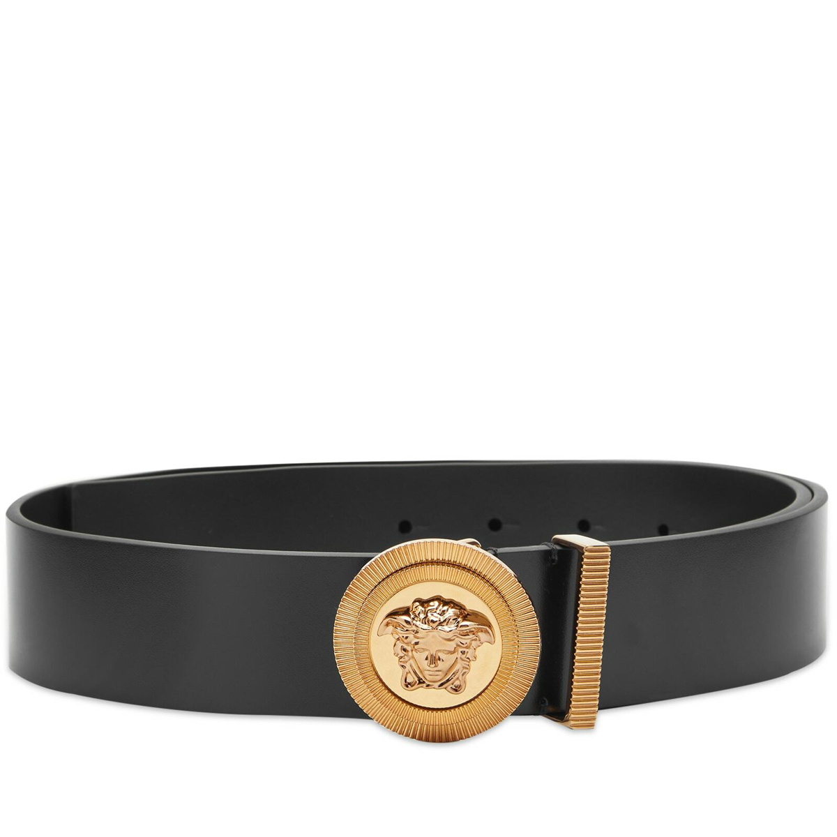 Versace Men's Reversible Barocco Medusa Leather Belt - Black Gold - Size 52