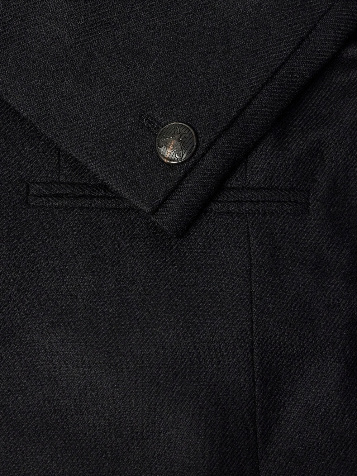 Favourbrook - Nehru Recycled Cashmere-Twill Blazer - Black