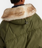 Prada Shearling-trimmed down coat