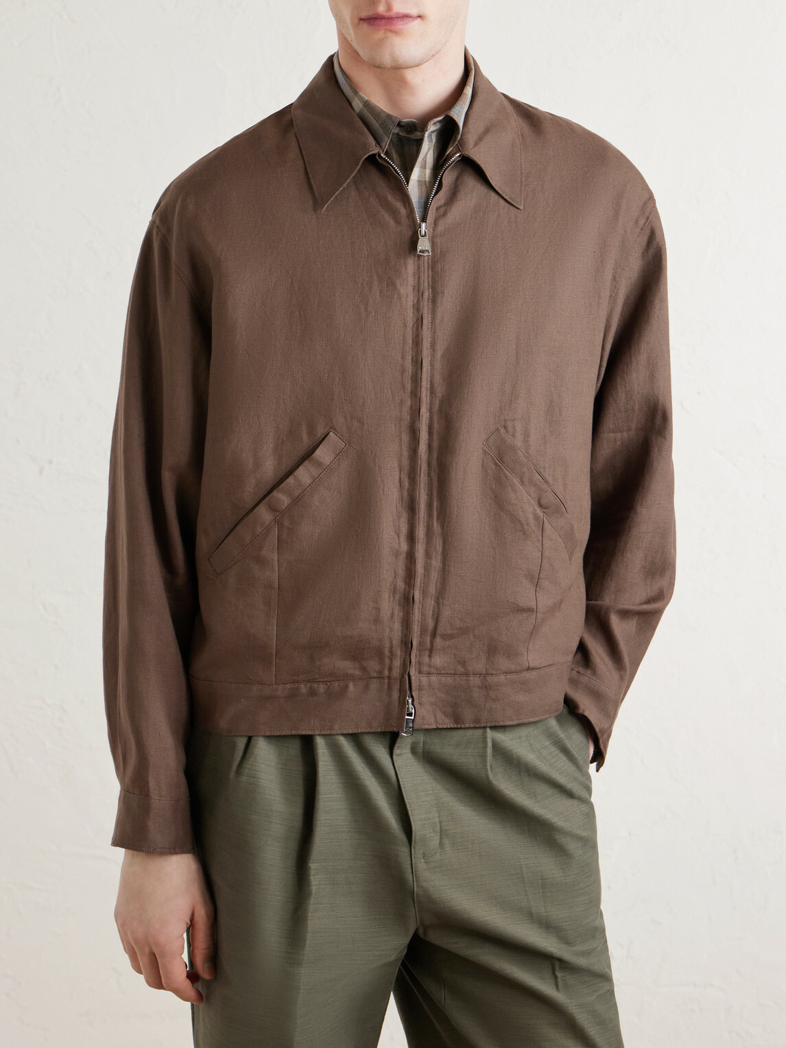 Valstar - Stan Linen Bomber Jacket - Brown