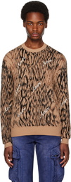 AMIRI Brown Cheetah Sweater