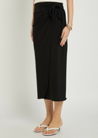 Max Mara Afoso Jersey Midi Wrap Skirt Black