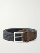 Anderson's - 2cm Suede-Trimmed Braided Belt - Blue