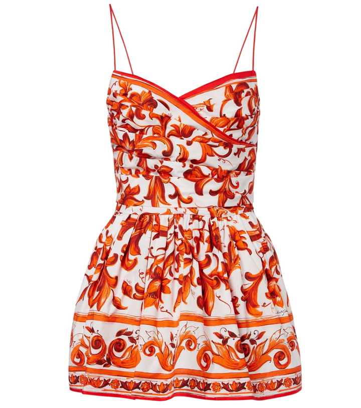 Photo: Dolce&Gabbana Majolica printed cotton poplin minidress