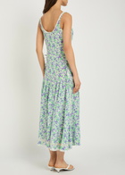 Rabanne Floral-print Silk-chiffon Midi Dress Purple