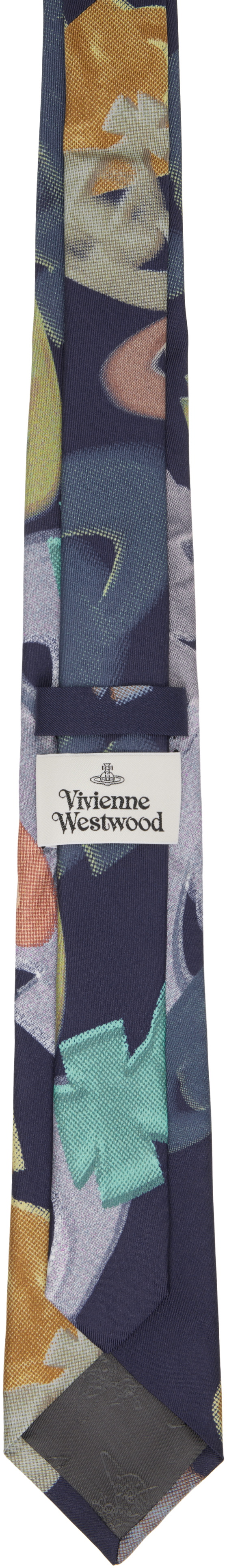 Vivienne Westwood Navy Halftone Orbs 7 cm Tie