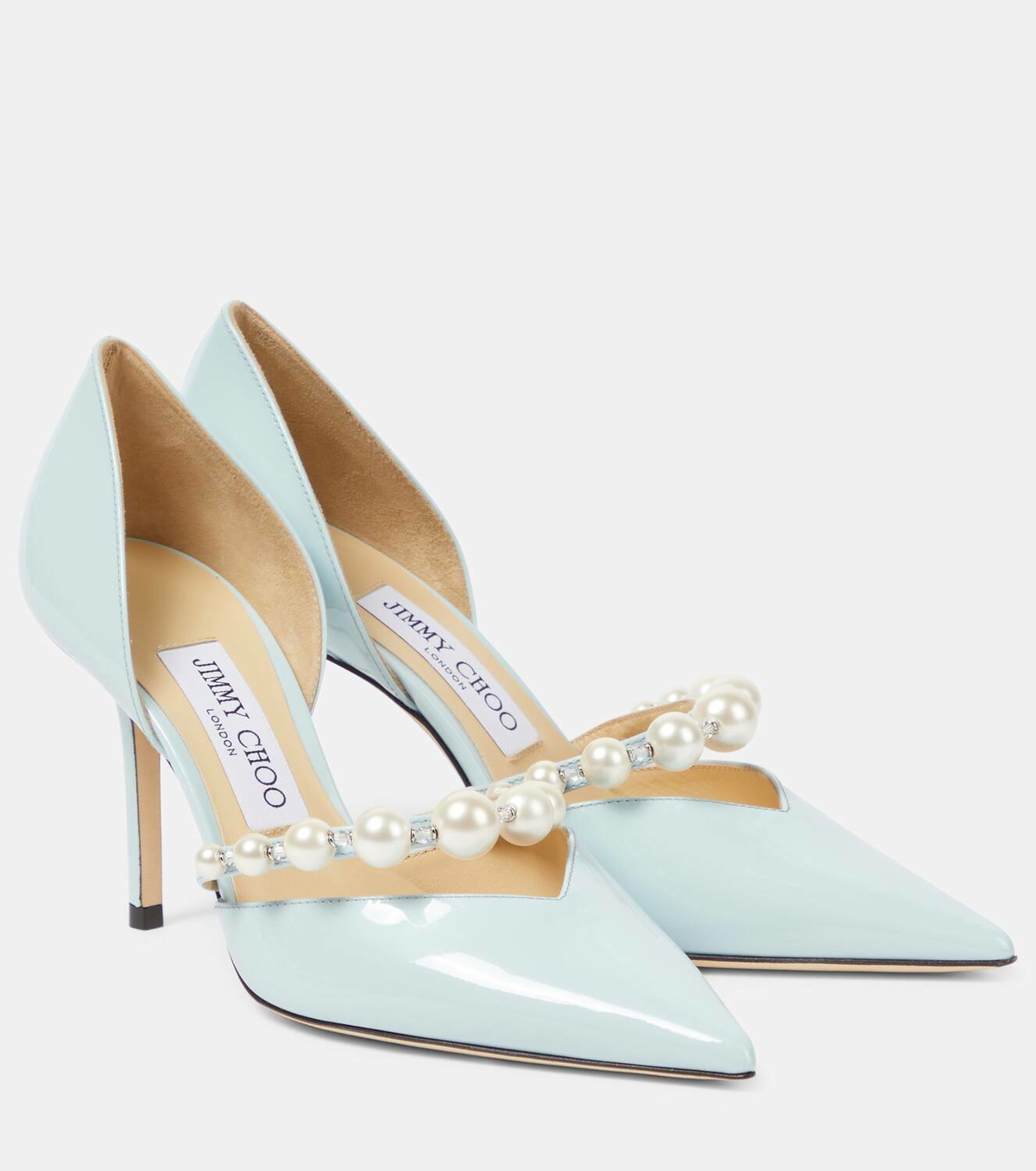 靴 Aurelie 85 Aurelie 85| Bridal White Patent Leather Pumps | JIMMY CHOO