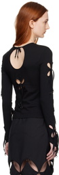 J.KIM Black Metallic Rings Long Sleeve T-Shirt