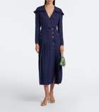 Alessandra Rich Pleated silk jacquard midi dress