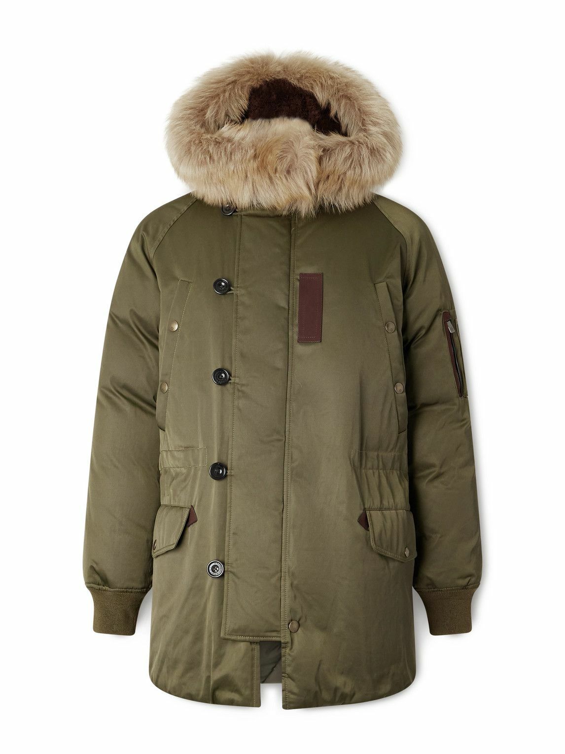 Ralph Lauren Purple label - Shearling-Trimmed Shell Down Jacket - Green