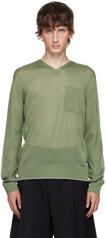 Photo: JACQUEMUS Green La Casa 'La maille Paseo' Sweater