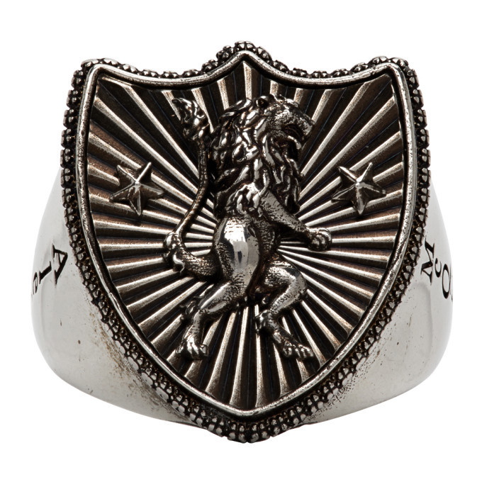Photo: Alexander McQueen Silver Lion Shield Ring