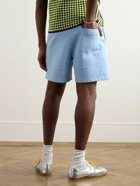 Casablanca - Maison De Reve Straight-Leg Logo-Embroidered Cotton-Jersey Shorts - Blue