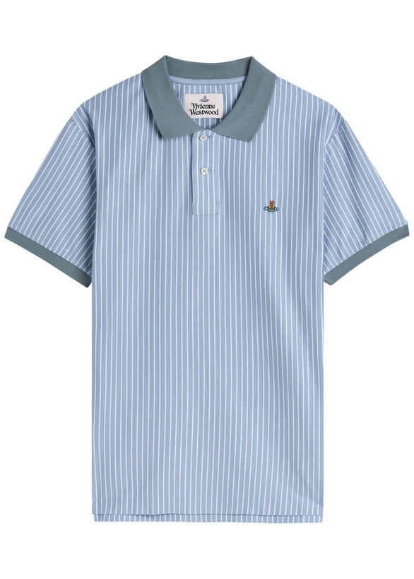 Photo: Vivienne Westwood Classic Striped Cotton Polo Shirt White And Blue