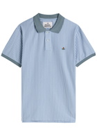 Vivienne Westwood Classic Striped Cotton Polo Shirt White And Blue