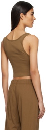 ÉTERNE Brown Cropped Tank Top