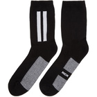 Rick Owens Black Logo Stripe Socks