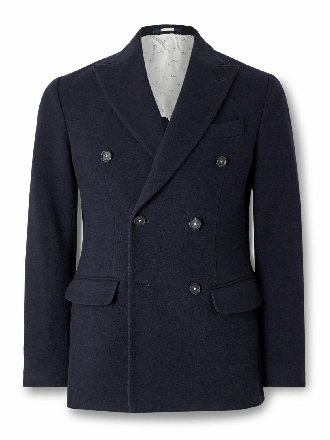 Massimo Alba - Gstaad Slim-Fit Mandarin-Collar Checked Wool-Blend