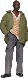 GANNI Green Quilted Puffer Coat