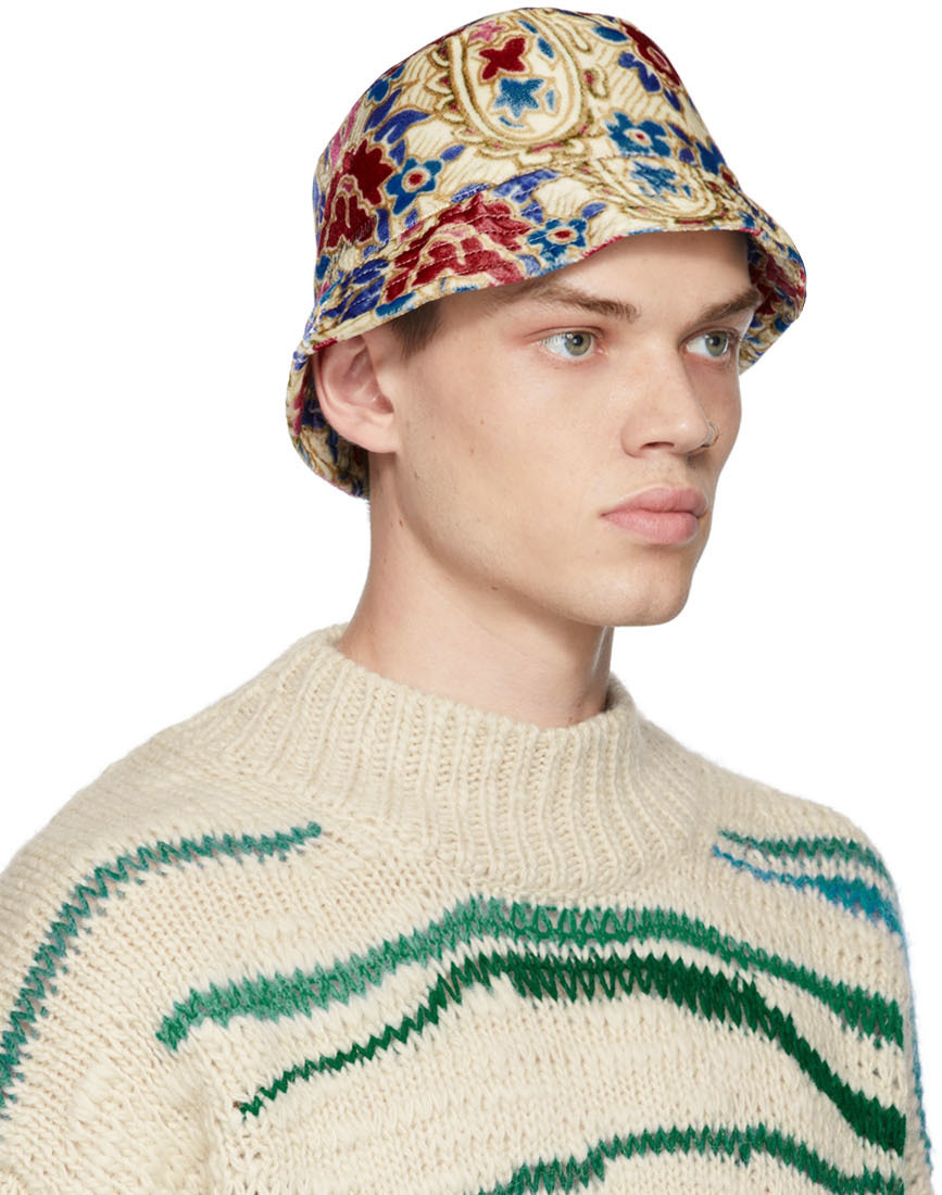 New Isabel Marant Hailey Printed Logo Bucket Hat Haley denim bucket hat in blue - Isabel Marant | Mytheresa main image 2