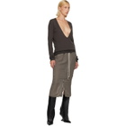 Rick Owens Gray Tower Extreme V-Neck Sweater