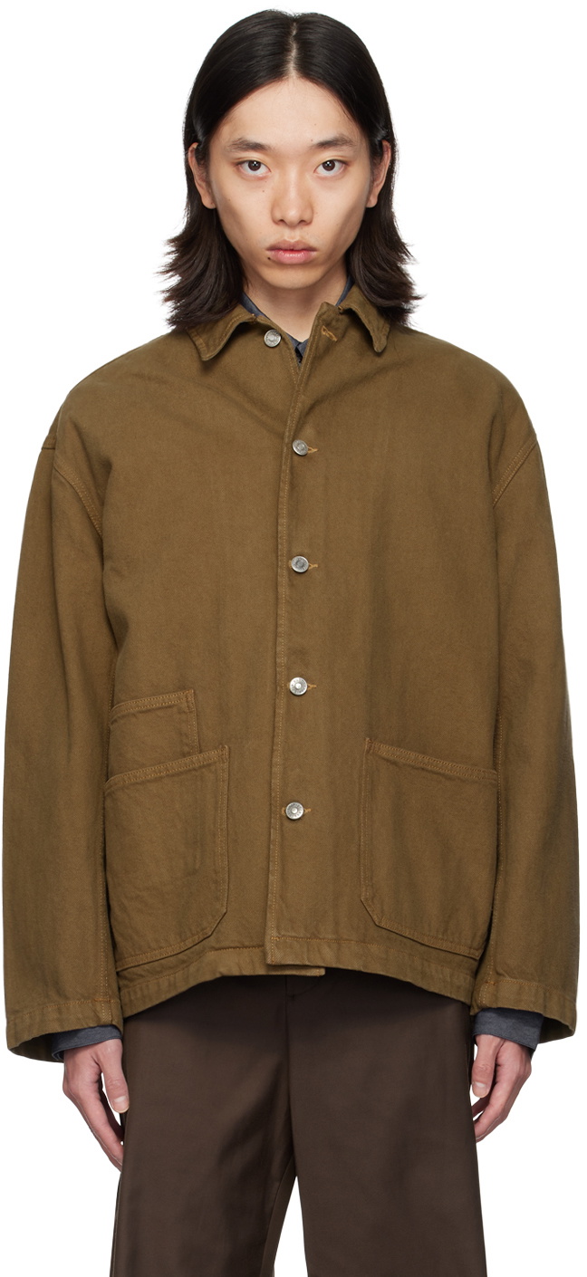 LE17SEPTEMBRE Brown Three-Pocket Denim Jacket