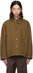 LE17SEPTEMBRE Brown Three-Pocket Denim Jacket
