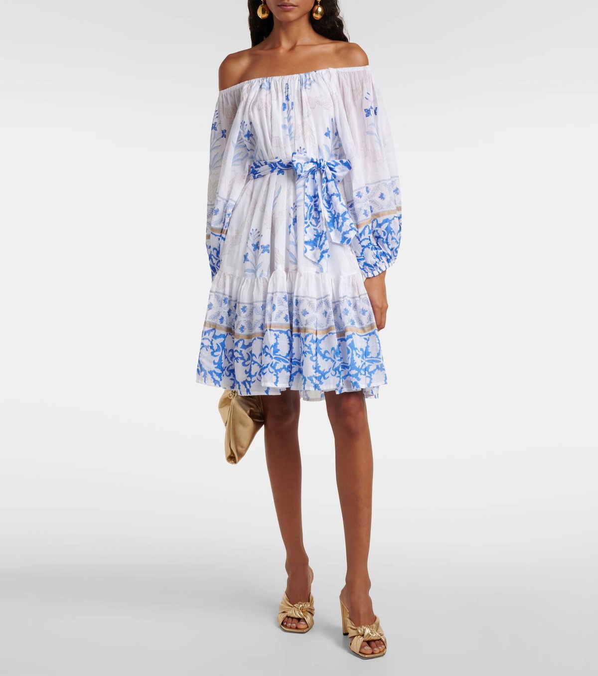 blue dress for baby girl White V-Back Mini Dress → Juliet Dunn London main image 1