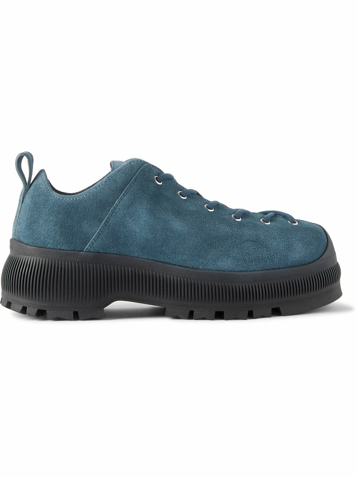 Photo: Jil Sander - Exaggerated-Sole Suede Sneakers - Gray