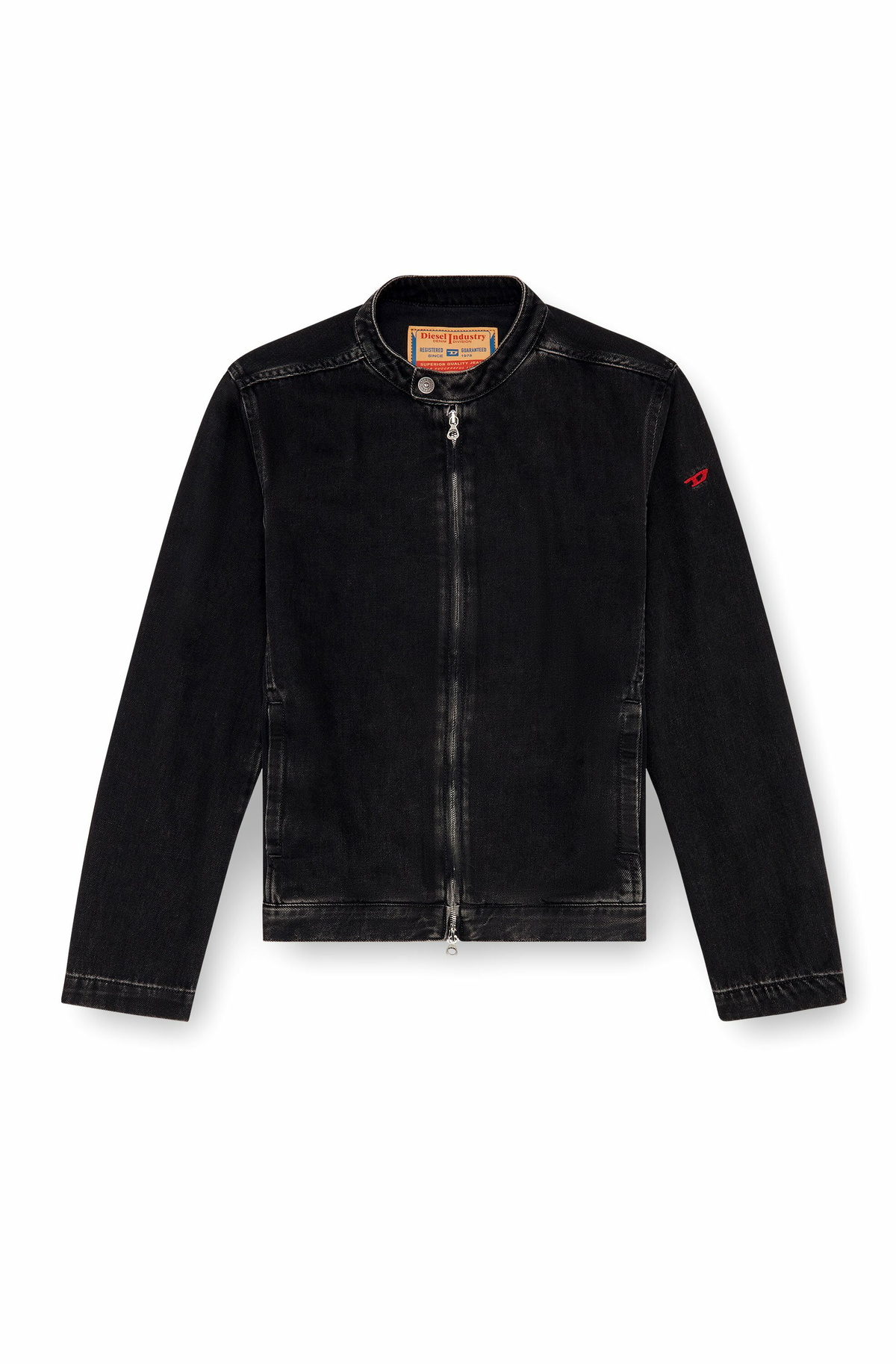 Diesel Moto jacket in clean-wash denim - Denim Jackets Mens in Black
