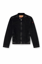 Diesel Moto jacket in clean-wash denim - Denim Jackets Mens in Black