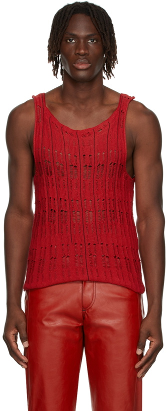 Photo: Situationist Red Knit Tank Top