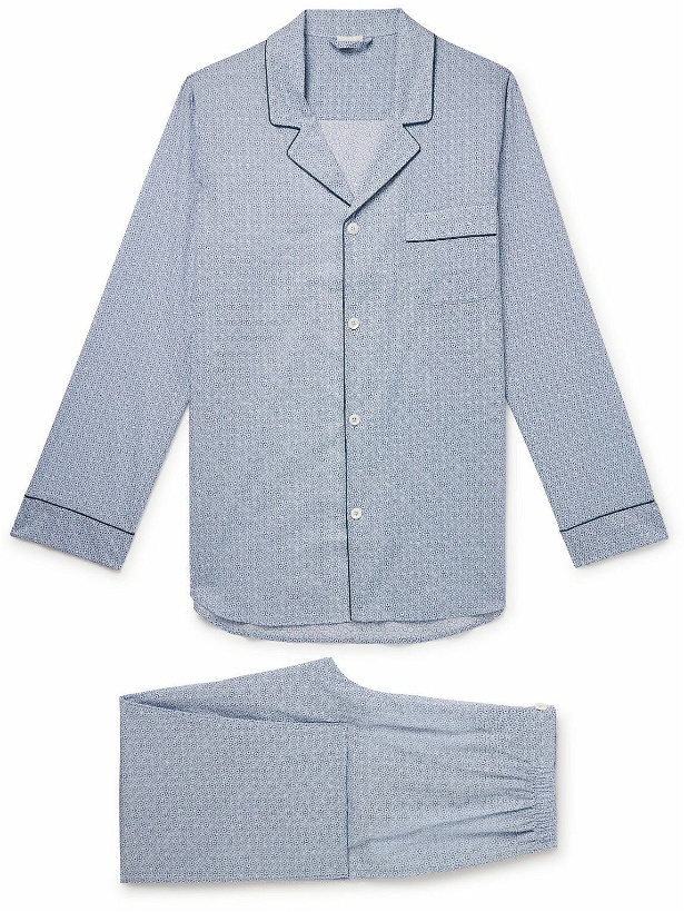 Photo: Zimmerli - Camp-Collar Printed Cotton-Voile Pyjama Set - Blue