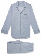 Zimmerli - Camp-Collar Printed Cotton-Voile Pyjama Set - Blue
