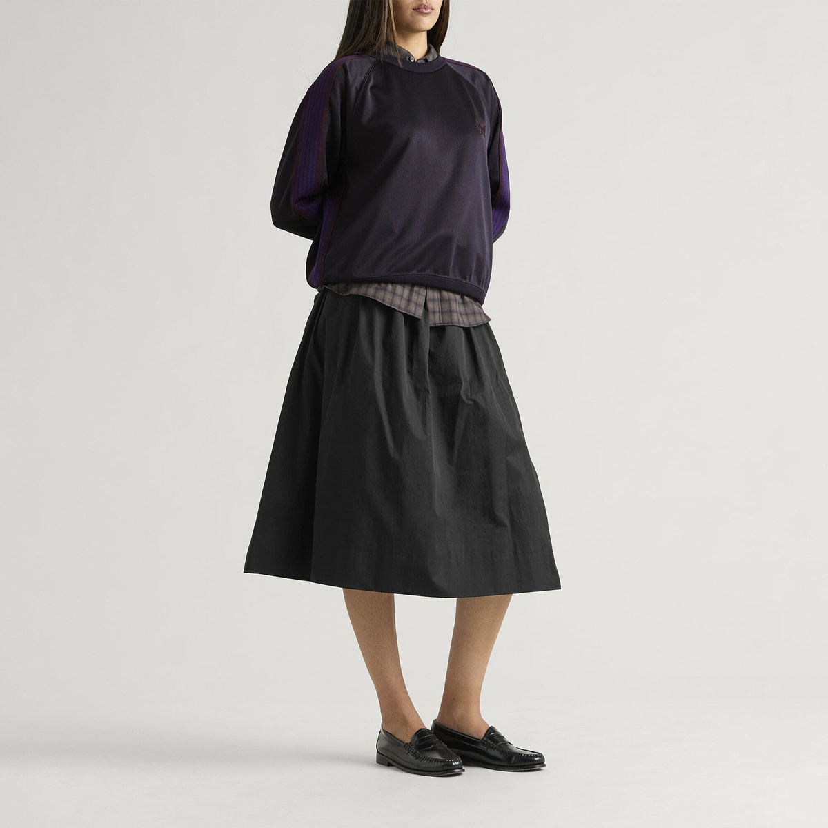Needles Women's Crew Neck Track Pullover in Purple